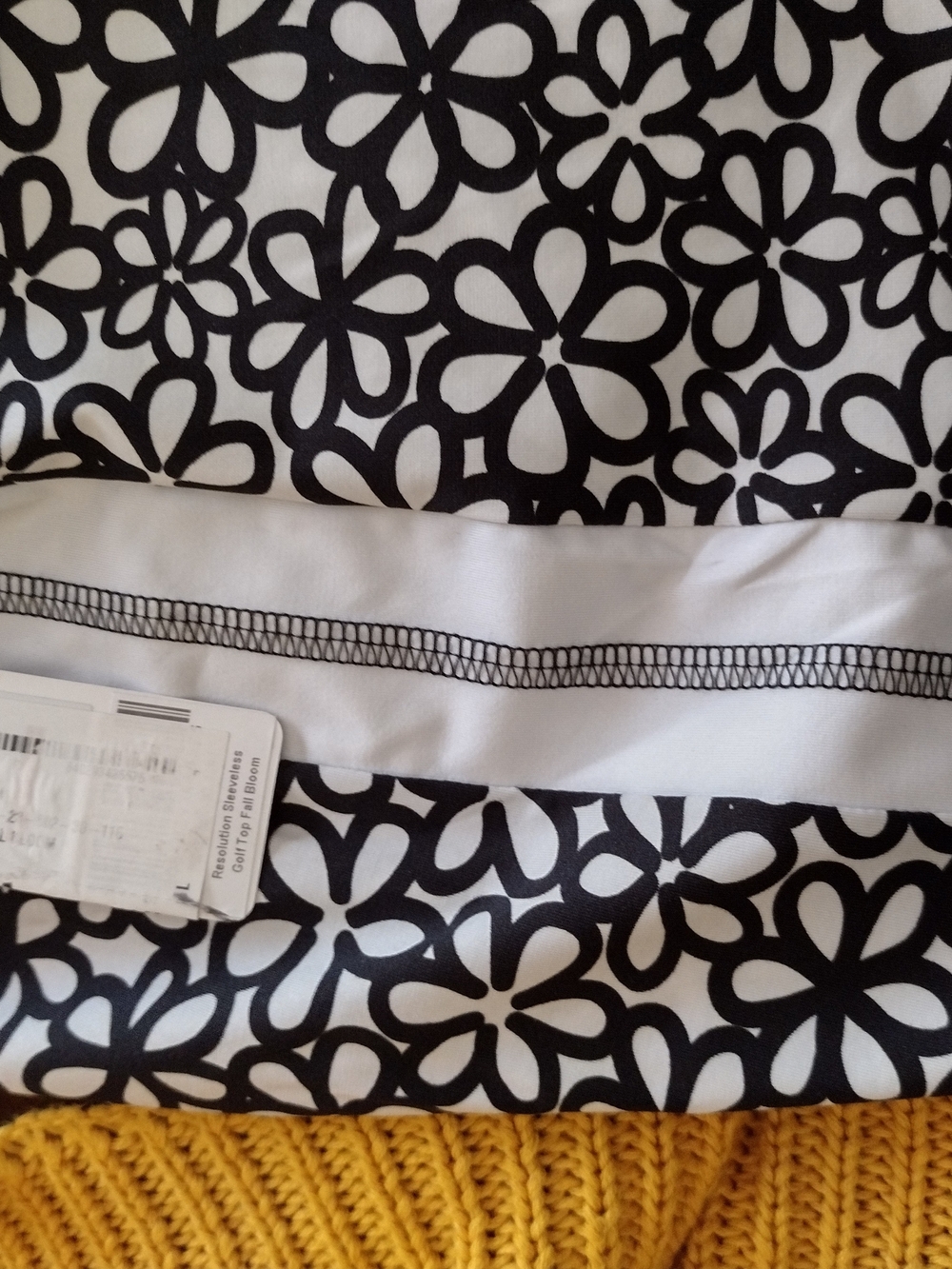 Kinona Black & White Floral Zip Athletic/Golf Tank - Picture 8 of 9